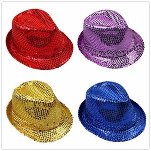 Sombrero de Lentejuelas al por Mayor, Sombrero Fedora de Lentejuelas Estilo Western, Sombreros Brillantes para Baile, para Fiestas de Año Nuevo, Accesorio para Disfraces de Cosplay - Product Image 5
