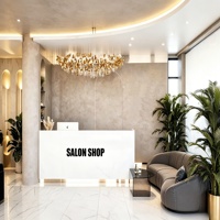Station de travail pour salon de coiffure, mobilier de salon de beauté, design d'intérieur personnalisé pour salon de coiffure, personnalisation complète de la pièce, décoration de magasin