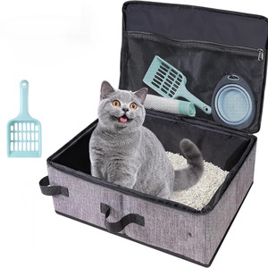 Portable Waterproof Foldable Travel <b>Cat</b> <b>Litter</b> Box - Fabric Carrier <b>Litter</b> Bin - Product Image 6