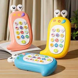 Venta al por mayor 6 a 12 meses simulación de juguete música bebé teléfono celular juguetes dibujos animados Caracol bebé teléfono móvil para 1 2 AÑOS NIÑOS