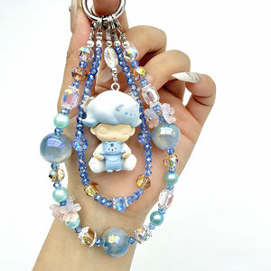 Chaîne de téléphone en résine perlée de luxe, <span class=keywords><strong>cordon</strong></span> bleu perlé, porte-clés tendance, mains libres - Product Image 4