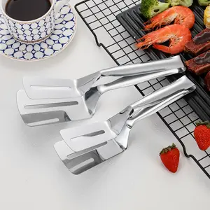 304 Stainless Steel Kitchen Tongs Multipurpose Gripper Bread Clips/Frying Steak Clamps/Barbecue Grill Clamps Food Serving Tongs