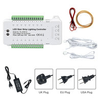 Kit d'éclairage d'escalier à 16 marches, 0,5 m, style câblage, DC12V-24V, bandes LED à économie d'énergie, éclairage 3000K 4000K pour maison intelligente