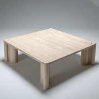 Table basse moderne en travertin italien, table de salon carrée