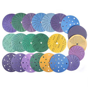 Film Sand Disc 5" Purple Round Abrasive Sandpaper 180grit Waterproof Ceramic 150mm <strong>Hook</strong> <strong>and</strong> <strong>Loop</strong> Sanding Disc for Cars - Product Image 6