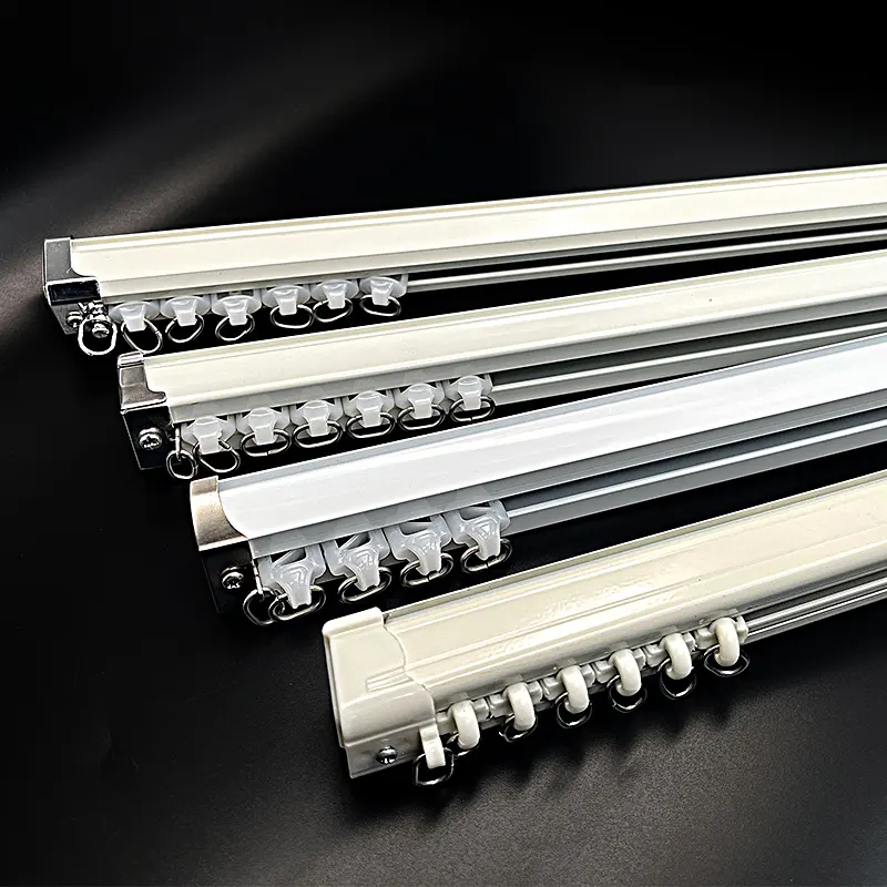 Riel de cortina de aluminio al por mayor para barras y rieles de cortina de metal de aluminio blanco decorativo para ventana