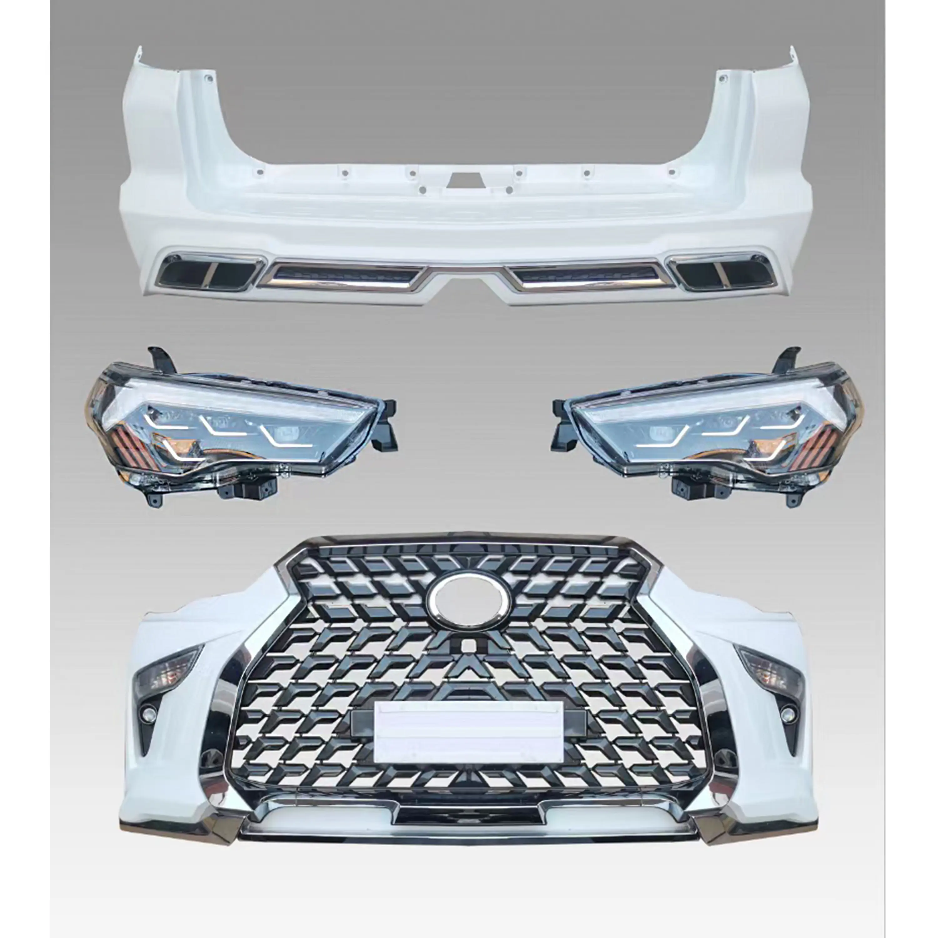 Araba tampon Grille için oyuncak ota 4Runner 2010-2020 yükseltme Lexus modeli ön tampon arka tampon Grille vücut kiti