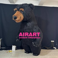 Costume gonflable pour adultes, taille adulte, 3 m de haut, costume d'ours en peluche gonflable, costume d'ours noir en peluche personnalisé, gonflable