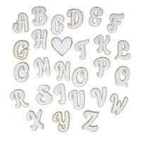 En gros 7cm Rose Vintage Alphabet Coeur Chenille Broderie Lettre Patchs Fer sur pour Sac Serviette Chapeau & Vêtements Décorations