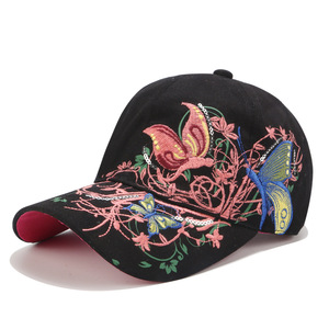 Chapeaux de camionneur California H Chapeau pour femme Créativité à la mode <span class=keywords><strong>Fleurs</strong></span> Papillon Paillettes Casquette de baseball brodée - Product Image 6