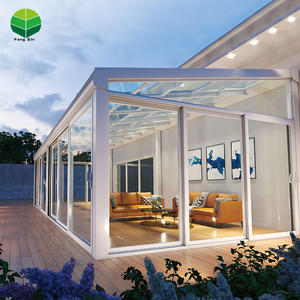 Dernier modèle de maison de jardin en verre préfabriqué avec toit <span class=keywords><strong>noir</strong></span> et profilé en <span class=keywords><strong>aluminium</strong></span> extrudé Solaires préfabriqués - Product Image 2