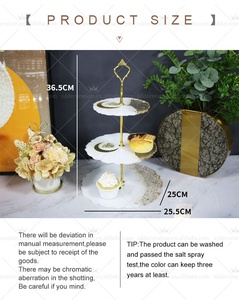 Soporte de pastel de 3 niveles con soporte dorado, decoración de mesa de postre vintage para eventos y bodas, venta al por mayor - Product Image 2