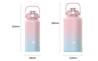 HAERS Outdoor Grande capacité en acier inoxydable Tasse portable isolée sous vide avec filtre et paille Bouteille d'eau de sport Bouilloire