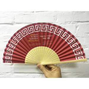 New Wholesale Custom Printed Logo Folding Hand Fan Wedding <b>Bamboo</b> Hand Held Fan - Product Image 5