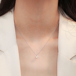 Nouveau Collier Élégant pour Femme 2026 avec Pendentif Perle <span class=keywords><strong>Blanche</strong></span> en Argent Sterling 999, Chaîne Clavicule Style Japonais - Product Image 3