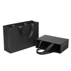 Bolsa de Papel Kraft con Asa, Bolsa de Compras para Llevar, Bolsa de Papel Kraft para Ropa, Bolsa de Papel Negra Gruesa con Asa - Product Image 3