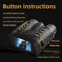 Jumelles de vision nocturne tactiques 4K HD transfrontalières personnalisables avec boussole lumineuse infrarouge, vision nocturne totale, portée effective de 400 m