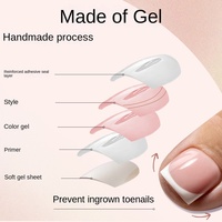Faux ongles carrés courts nude style français, sans couture, pré-fabriqués, amovibles, prêts à l'emploi, à rayures, motif triangle pêche