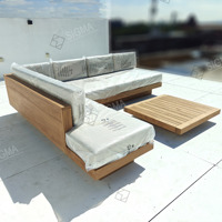 Canapé d'extérieur en teck massif moderne Sigma, fabrication en gros, couleur personnalisée, meubles de jardin pour hôtel