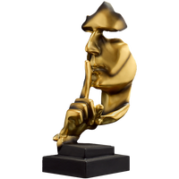 European Silence Is Golden Sculpture Statuettes abstraites Résine Artisanat Nordique Minimaliste Home Office Light Décoration de luxe