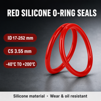 Joint torique en silicone 3,55 mm de section transversale, ID 17-252 mm, en caoutchouc VMQ, dureté 50-70 Shore A, grandes tailles métriques