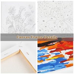 Prodotti di tendenza pittura animale con numeri per bambini facile dipinto a mano gufo dipingi con i numeri con tela incorniciata - Product Image 4