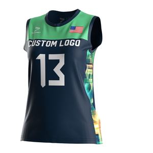 Maillot de volley-ball Dry-Fit à manches courtes pour femmes, avec motifs imprimés, pour l'entraînement, fabrication chinoise - Product Image 3