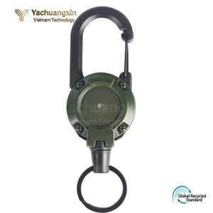 Porte-clés mousqueton rétractable avec câble métallique pour sac à dos, randonnée, camping, utilisation en extérieur, alliage d'aluminium, 1 pièce - Product Image 2