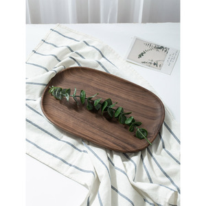 Solid Wood Irregular <b>Plates</b> <b>Black</b> Walnut Serving Trays Nordic Style Household Tableware - Product Image 5