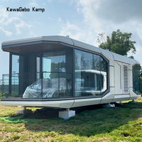 Kawagebo-Capsule conteneur commercial de luxe préfabriqué moderne de 40 pieds, petite maison, capsule spatiale, 2 chambres à coucher