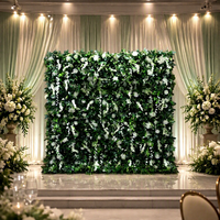 Toile de fond enroulable en tissu blanc à fleurs pour mariage, vente en gros