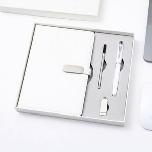 Juego de Regalo de Cuaderno A5 de Lujo, Agenda Personalizada de Cuero PU, Incluye Bolígrafo Metálico y Caja USB para Organización - Product Image 6