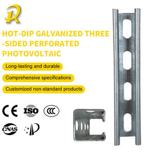 Supports photovoltaïques perforés à trois côtés galvanisés à chaud pour panneaux solaires à bonne dissipation thermique avec plateaux de câbles - Product Image 2
