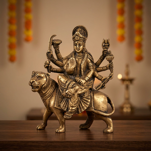 Décoration d'intérieur artisanale indienne en laiton doré antique Sherawali - Product Image 3