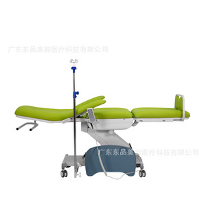 Fauteuil d'hôpital YS145 vert, électrique et réglable, avec poteau porte-perfusion pour dialyse et prélèvement sanguin - Product Image 4