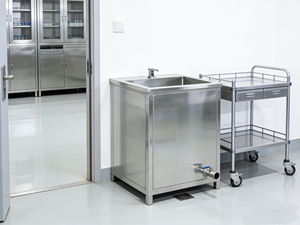 <span class=keywords><strong>Armoire</strong></span> d'évier de laboratoire robuste avec placard et robinet pour écoles, hôpitaux et laboratoires de recherche - Product Image 1