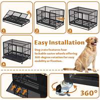 Cage pour grands chiens, oiseaux et perroquets, 48/36/42 pouces, robuste, en acier inoxydable et bois, indestructible, anti-évasion, verrouillable, vente en gros
