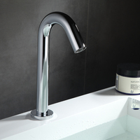 Robinet automatique à capteur infrarouge, alimenté par batterie, eau chaude et froide, robinet mélangeur sans contact doré pour lavabo de salle de bain, robinet électronique