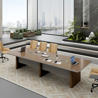 Juego de Mesas y Sillas de Conferencia Ejecutivas de Lujo Moderno, Mesa Modular para Reuniones de Oficina de 3 Metros y 14 Plazas en Guangdong