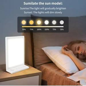 Lampu Terapi LED Portabel SAD Light untuk Jet Lag dan Depresi, Dapat Disesuaikan 10000 lux, Mesin White Noise, Terapi Cahaya Intensitas Tinggi - Product Image 2