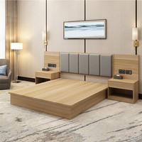 Usine directe hôtel de luxe moderne chambre ensemble de meubles en bois massif 5 étoiles hôtel standard cadre de lit panneau têt