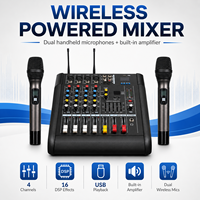 Console de mixage audio professionnelle AOFO PMX-402S, 4 canaux, 400W, avec microphone, Bluetooth, USB, enregistrement écho