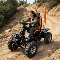 Scooter électrique tout-terrain 4x4 60V 50Ah incassable avec siège confort rotatif, commandes manuelles et treuil 3000lbs pour sable/neige/boue