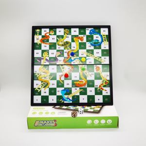 बड़ा आकार 32 सेमी गेम बोर्ड प्लास्टिक पोर्टेबल चुंबकीय तह पागल शतरंज खेल सांप और बच्चों के लिए लैडर खेल - Product Image 3