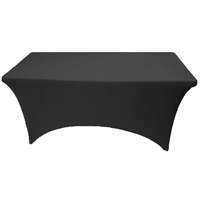 Tables de luxe à 8 pieds nappe carrée rectangulaire ajustée Spandex lin taille personnalisée nappe noire housse ajustée