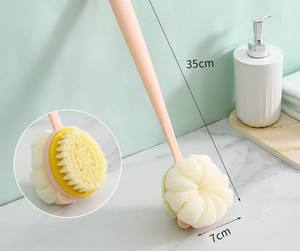 Spazzola per il corpo KH15 di alta qualità, monouso, in plastica, 2 in 1, con setole morbide, manico lungo, per esfoliazione e massaggio, a forma di palla per doccia. - Product Image 5