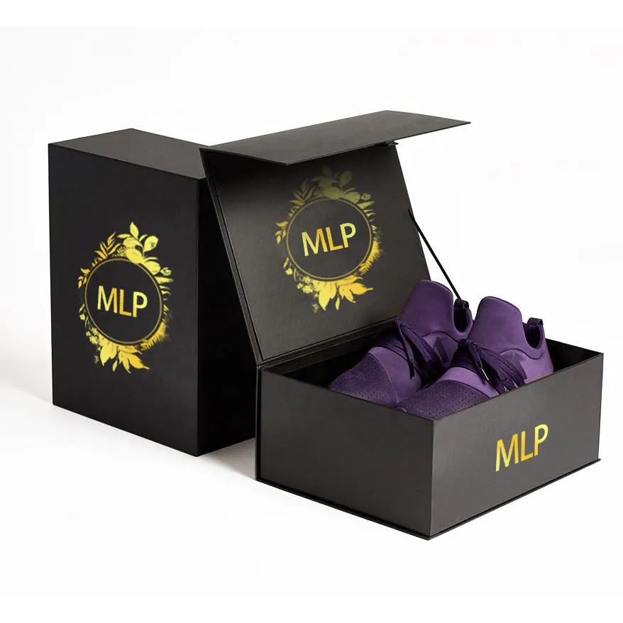 15 Years Custom Factory Black UV Coating Magnetic Gift Box Garment Clothing Shoes Packaging Folding Box