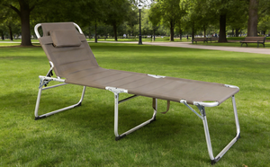 Lit pliant en aluminium au design moderne avec matelas épais et confortable pour adultes, idéal pour le camping en plein air, les parcs et les hôtels - Product Image 5