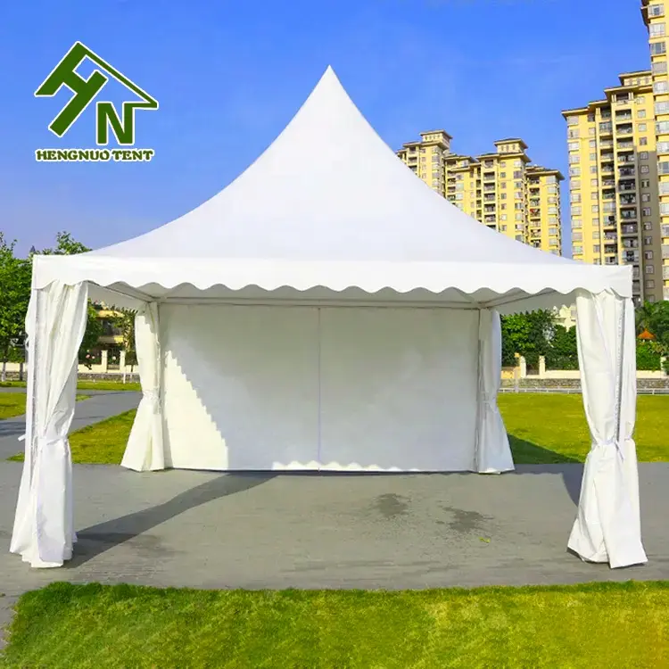 Mewah Marquee pesta 3X3 4X4 5X5 10X10 luar ruangan dengan kanopi tahan air PVC kanvas Hexagon Gazebo Pagoda tenda