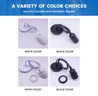 Support de lampe à vis E27, support d'ampoule, cordon de suspension, accessoire de lustre suspendu DIY, noir métallique cuivre/PBT résistant à la chaleur